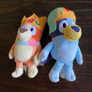 Royal King Bluey Queen Bingo Plush Set Heeler Costume Dress Up Stuffed‎ Animal